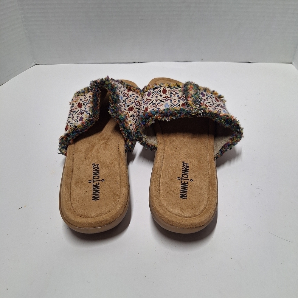 Minnetonka Colorful Patterned Slide Sandals - Picture 2 of 3